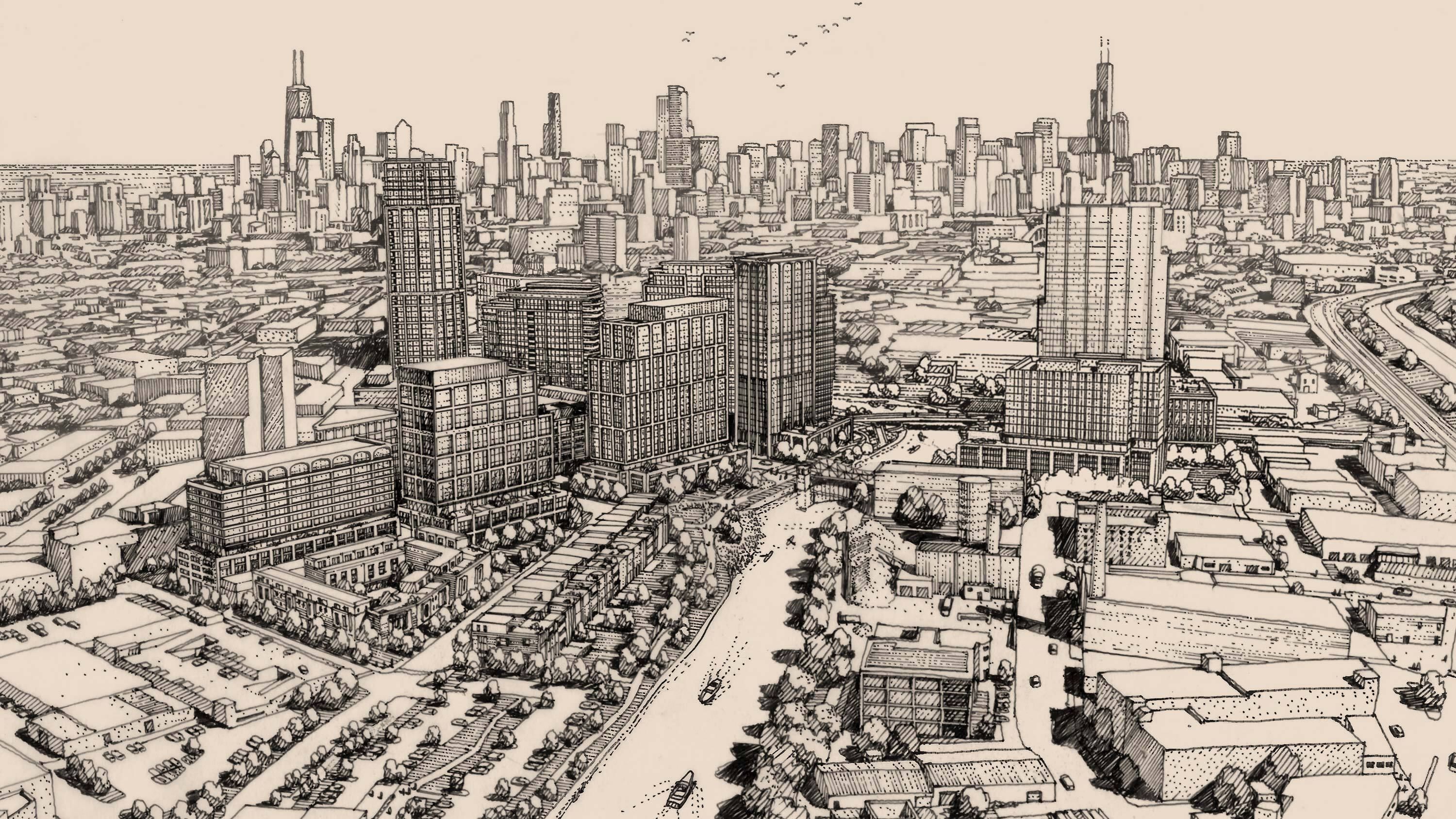 HPA Foundry High Aerial Chicago Skyline 01